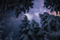  Snowy Landscape under the Milky Way