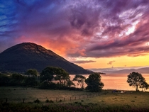  Sunset across Loch Leven in the Scottish Highlands x