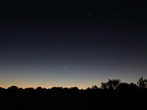  The moon and Venus above the desert horizon  miles outside Grand Canyon NP about  minutes before sunrise