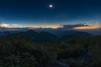  Total Eclipse over Great Smokey Mountains National Park Single shot on a fisheye lens 