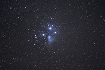  Two -  Second Exposures of Pleiades Stacked and Stretched from Bortle  Skies