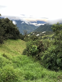  View from mountain in Banos Ecuador