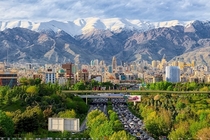  view of Tehran from The Nature Bridge Pol-e-Tabiat Iran