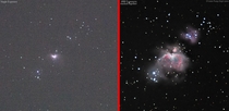  vs  I couldnt afford a Telescope or an expensive Star Tracker so I took almost  exposures of Orion Nebula over  nights with just an entry level camera from a fairly light polluted city in central India Merged them together using a technique called Stacki