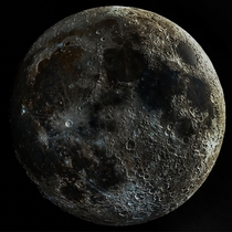  weeks of photos are combined to help show the crazy textures of the moon
