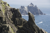  year old monk stairwell on the Skellig Islands where Star Wars Ep VII and Ep VIII were filmed 