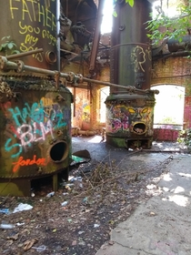 A abandoned furnace room
