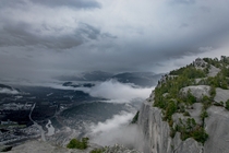 A beautiful Cloudy day over Squamish BC Canada from Stawamus Chief -  -