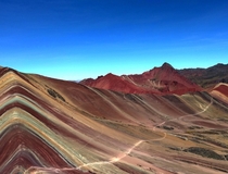 A beautiful day at ft on Rainbow Mountain Peru Vinicunca 