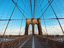 A Beautiful Day to Cross the Brooklyn Bridge  Manhattan New York
