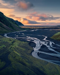 A beautiful river valley at sunrise Iceland  IG holysht