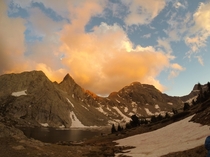 A beautiful sunset in the Wind River mountain range WY 