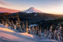 A beautiful winter sunrise from this past week atop Tom Dick amp Harry Mountain looking out at Mt Hood Oregon 