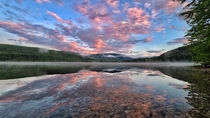 A beauty sunset at Hidden Lake in North Okanagan BC 