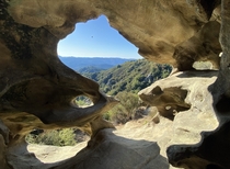 A cave we climbed up to Castle Rock State Park CA USA 