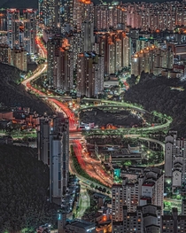 A city built around mountains Busan South Korea 