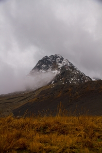 A cloudy hike near Auzangate Peru 