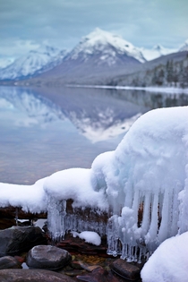 A cold day at Lake McDonald Glacier NP USA 