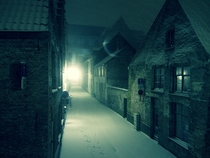 A cold night in Bruges Belgium 