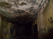 A corridor in an old abandoned mansion in the town where I live Tunstall Court Hartlepool England 