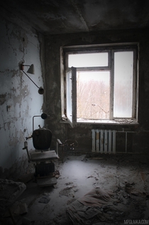 A dentists chair in the Pripyat hospital