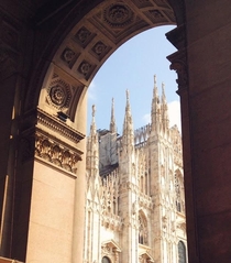 A different view of the Duomo in Milan Italy 