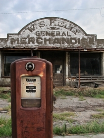 A dilapidated general store in the ghost town of Cogar Oklahoma 