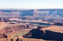 A dusting of snow above the meandering Colorado River - Dead Horse Point UT 
