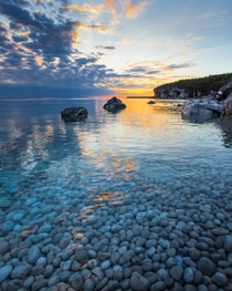 A fiery sunrise taken during a backpacking trip Bruce Peninsula National Park Canada  Social mikemarkov