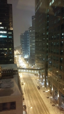A frigid evening in downtown Minneapolis 