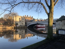 A frosty December morning on the banks of the River Ouse York England