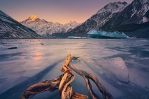 A frozen Hooker Glacier Lake New Zealand  by Abdulaziz Bin Ali