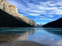 A frozen morning at Fryatt Lake in Jasper Alberta 