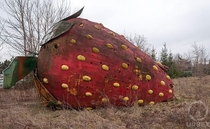 A Giant Abandoned Strawberry In Poland 