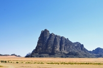 A gigantic rock formation in the Wadi Rum Desert Jordan 