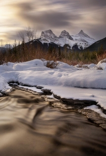 A golden morning hanging out with the three sisters in Canmore Alberta 