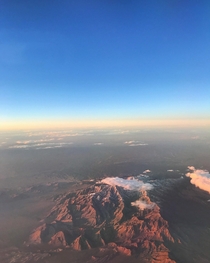 A gorgeous sunset while flying over the Angeles National Forest in California 