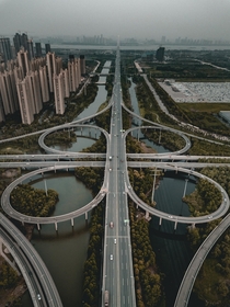 A highway interchange in Wuhan China