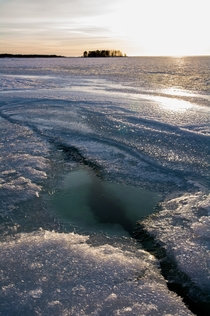 A hole in the ice at Fboda Finland 