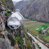A hotel designed on the edge of a cliff in Peru Skylodge Adventure Suites Is it scary and not aesthetic in nature or an impressive architectural work