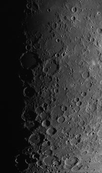 A  hour time lapse I took of the Moon yesterday You can see the shadows change as the sun rises in the lunar craters 
