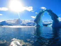 A Huge Ice Arch - Antarctica Coastline 