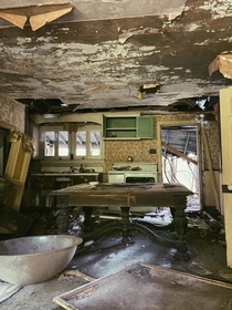 A kitchen abandoned in 