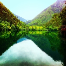 A Lake Reflection at Jiu Zhai Gou China 