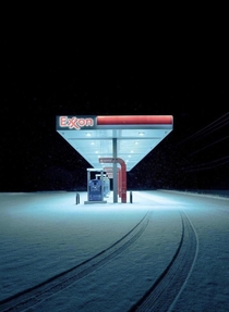 A lone gas station