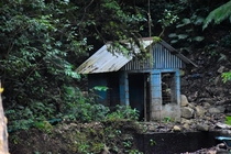 A lonely blue building in Costa Rica