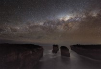 A long-expose photo taken on the Australian coast