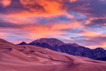 A magical sunrise over Great Sand Dunes National Park Colorado  