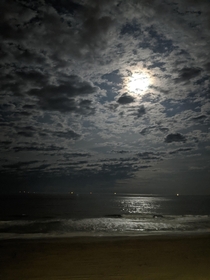 A moonlight sky on Virginia Beach
