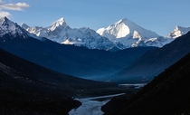 A morning over MtNun amp Kun both gt  feet peaks Suru-Zanskar Valley Indian Himalayas 